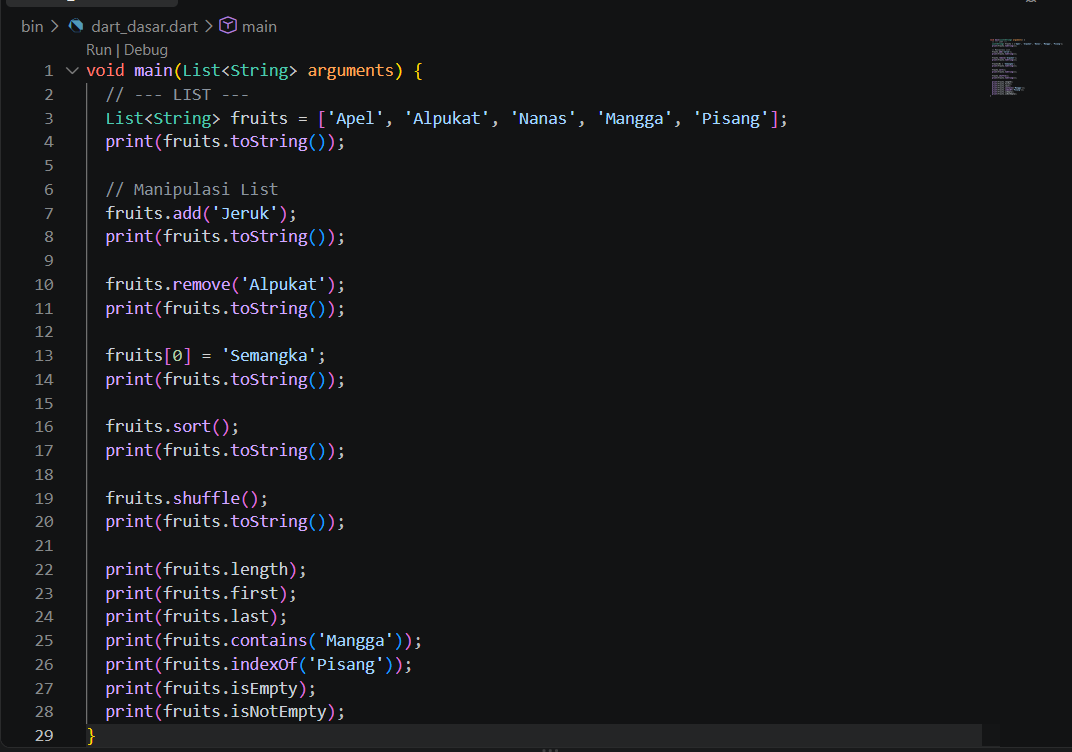 Program List Dart